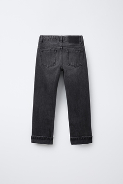 ZARA ДЖИНСЫ ПРЯМОГО КРОЯ, ЧЕРНЫЙ