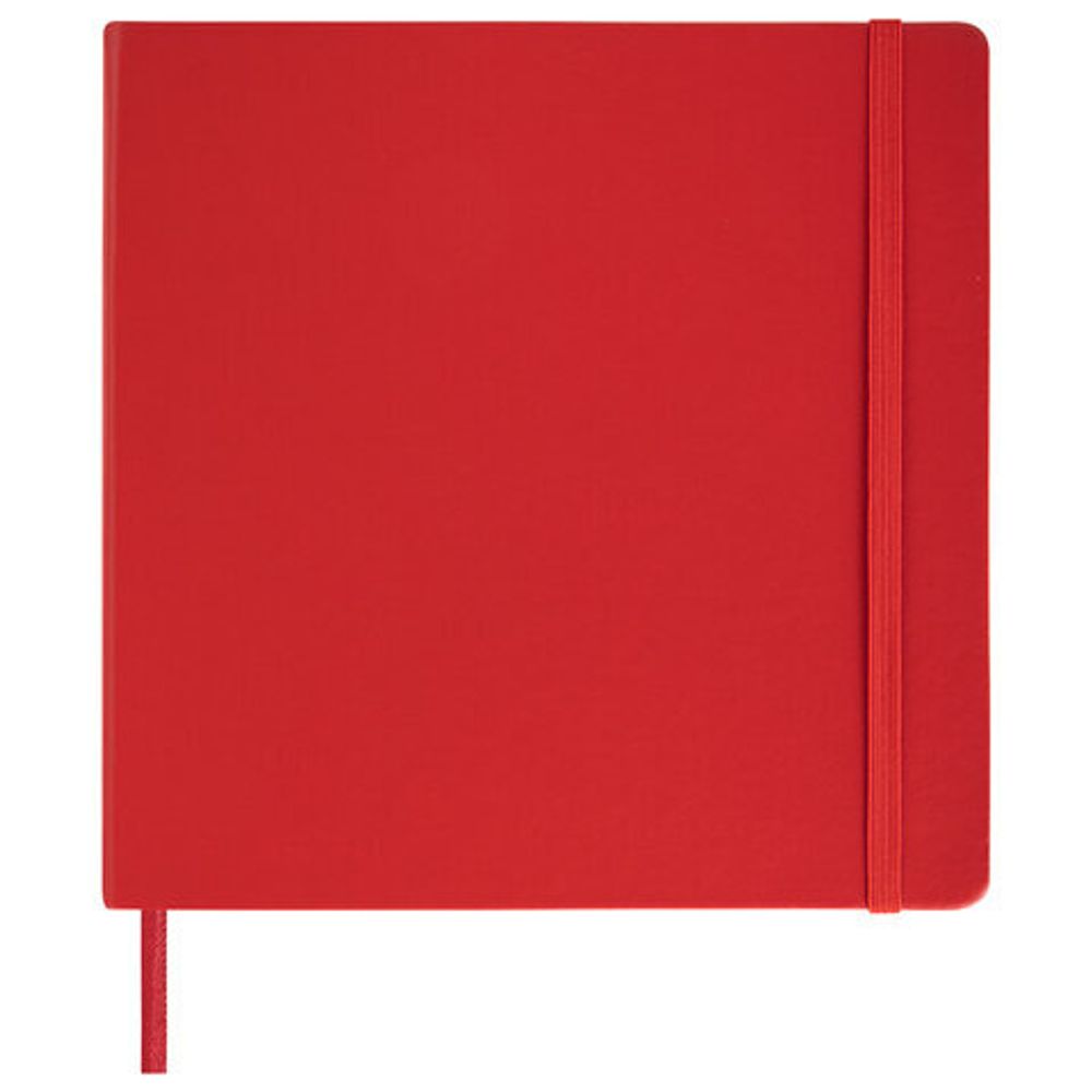Скетчбук, слоновая кость 140 г/м2 200х200 мм, 80 л., КОЖЗАМ, резинка, BRAUBERG ART CLASSIC, красный, 113195
