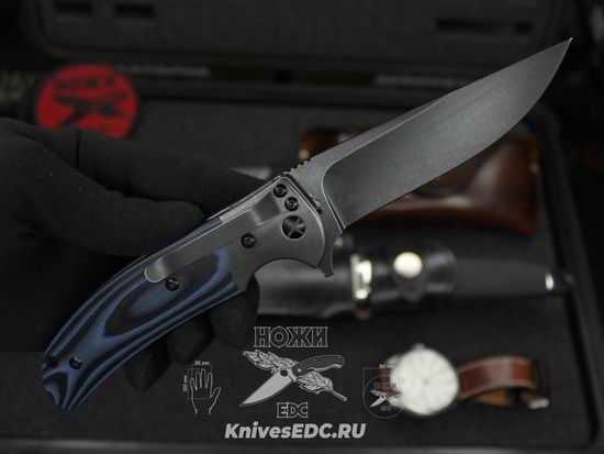Складной нож Steelclaw Резервист сине-черные накладки c клинком из стали D2, рукоять G10