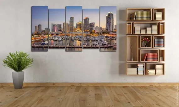 Модульная картина "Вечерний Майами"