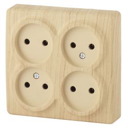 11-2210-11 ЭРА Розетка 4х2P, 16A-250В, IP20, ОУ, Эра Эксперт, сосна