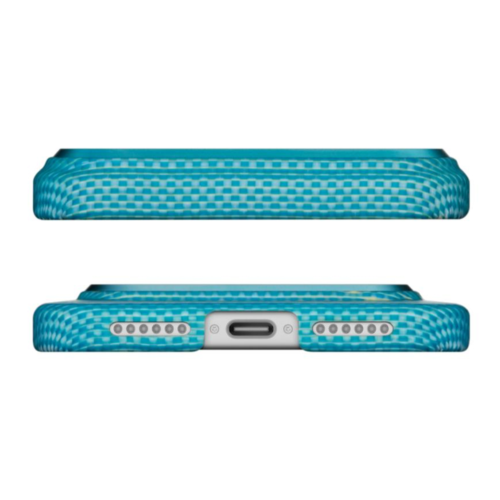 Арамидный чехол MagSafe PITAKA Glints of Gold PitaTap Edge Case для iPhone 17 Pro Max Ультратонкий текстурированный чехол из арамидного волокна с сенсорной накладкой для Контроллера камеры