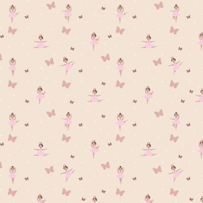 Маленькие балерины в балетных позициях и бабочки