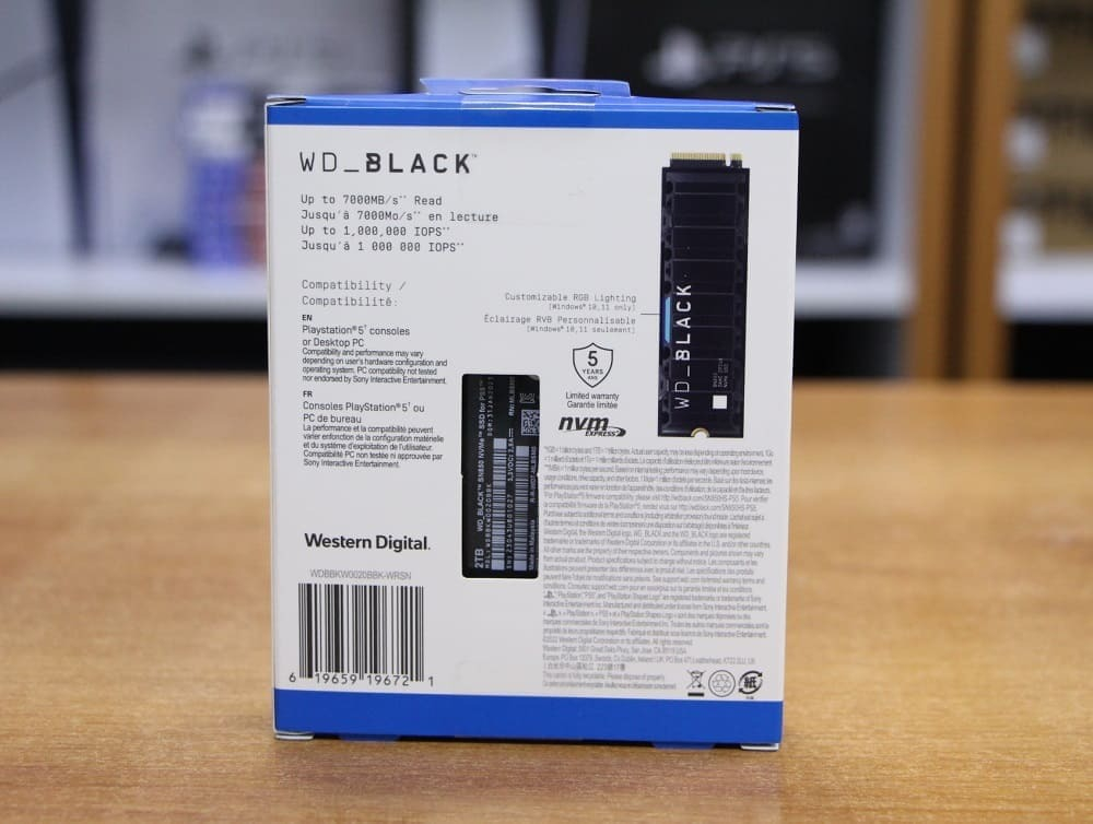 Планка памяти для Sony PS5 SSD Western Digital SN850 2TB