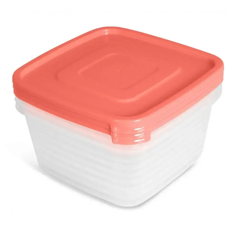 Контейнер для продуктов (СВЧ) Унико квадратный 0,9л набор 3шт. С213 (комплект 18 шт)