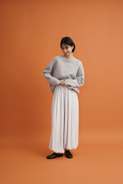 Брюки-аладдины из вискозы в полоску, голубые