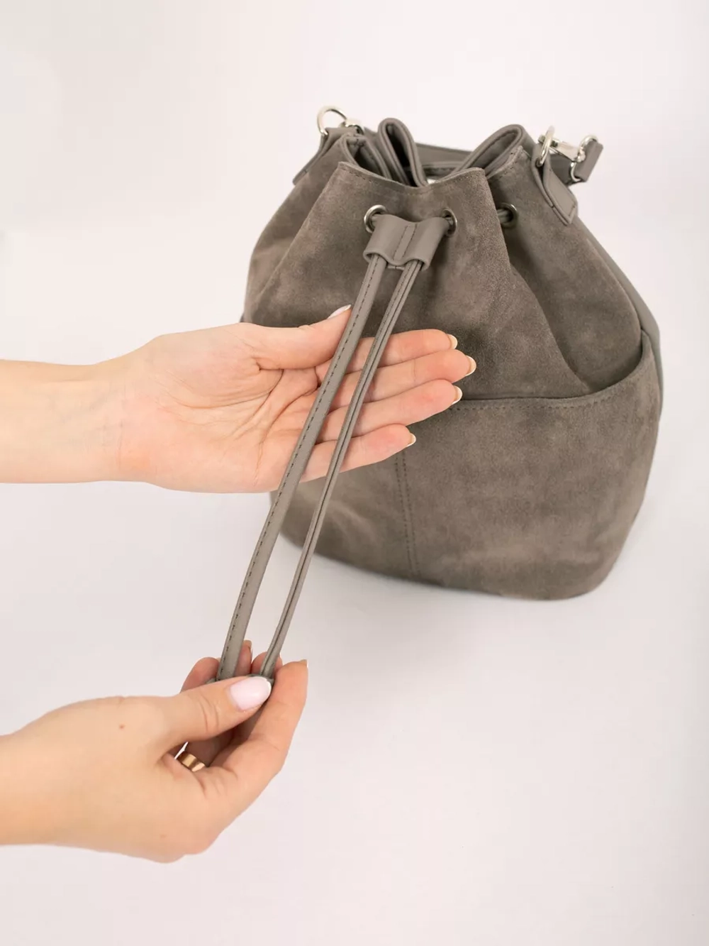 сумка через плечо маленькая натуральная замша