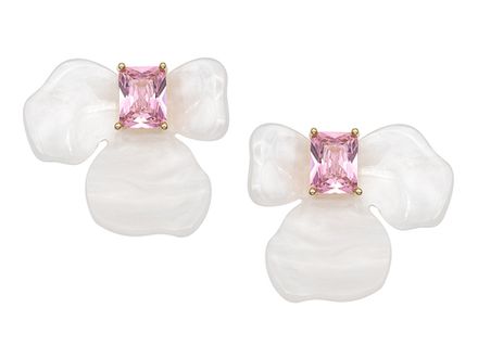 Серьги-гвоздики "Орхидея-Pink" 26,7мм (зеркальные)