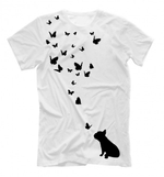 Футболка "Французский бульдог и бабочки"