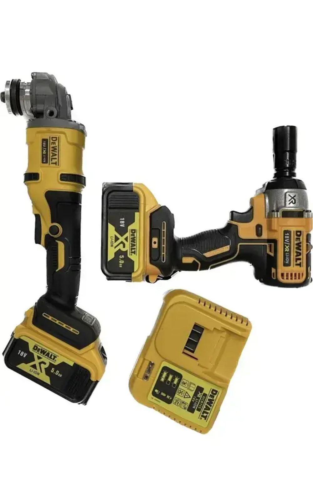 Набор электроинструмента 2в1, Аккумуляторная УШМ+ Гайковерт 2 АКБ