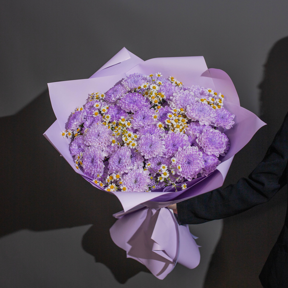 Букет цветов Лавандовое поле с ромашками