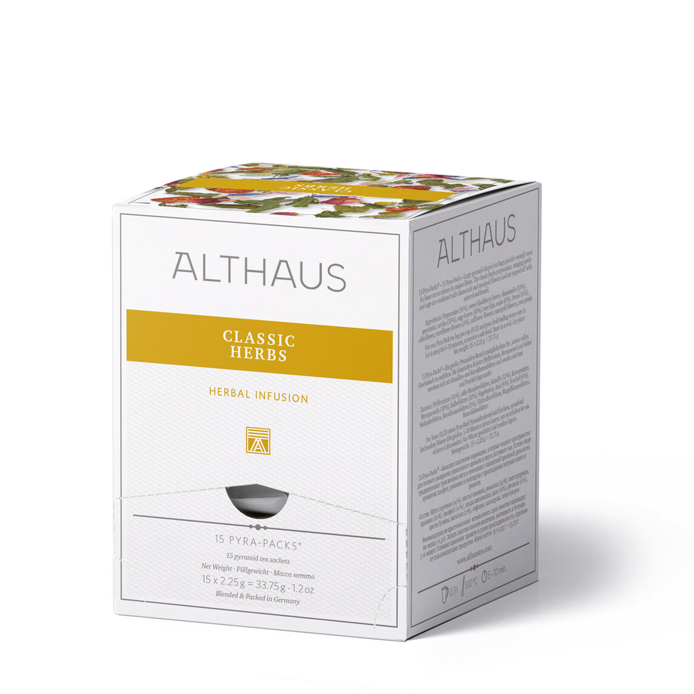Чайный напиток травяной Althaus Classic herbs в пирамидках, 15 шт