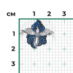 Кольцо «Ирис» из белого золота с фианитами