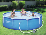 Бассейн каркасный 305х100 см. с фильтром-насосом, круглый, Bestway, 56334