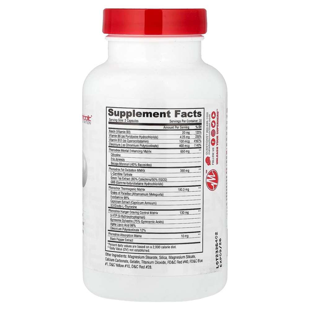 Metabolic Nutrition, Фенодрекс, 60 капсул