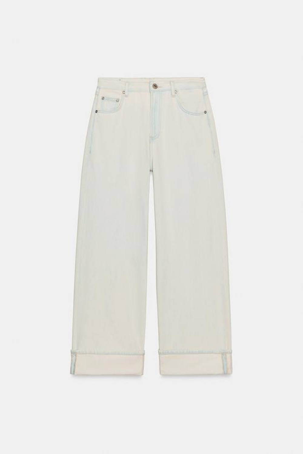 ZARA ДЖИНСЫ BAGGY СО СРЕДНЕЙ ПОСАДКОЙ — ZW COLLECTION, ГОЛУБОЙ