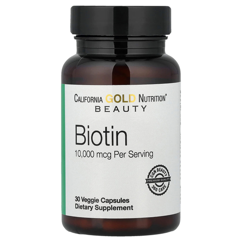 California Gold Nutrition, Биотин, 10 000 мкг, 30 растительных капсул