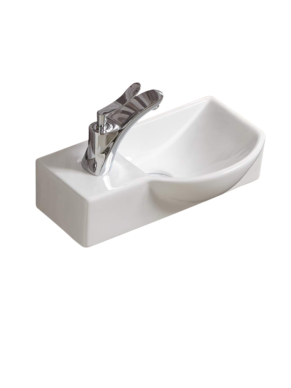 Раковина подвесная (глянцевая белая)  WeltWasser WW AISBACH 7940 GL-WT L 400х220х120