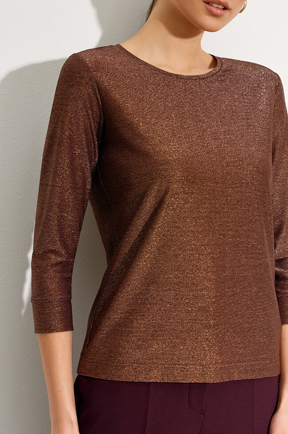 22731 Джемпер женский (коричнево-золотистый)