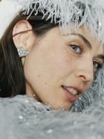 Пусеты Сердце змейка рубика