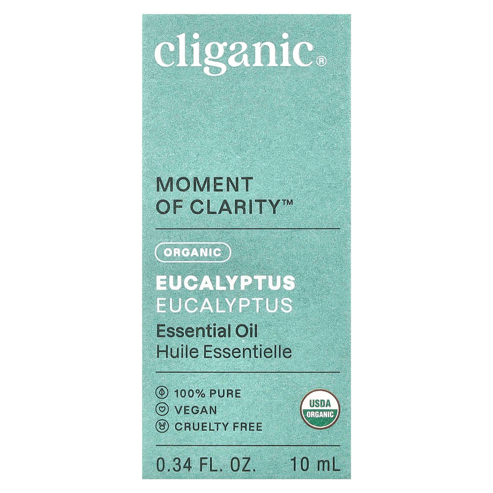 Cliganic, Moment of Clarity ™, эфирное масло, органический эвкалипт, 10 мл (0,34 жидк. Унции)