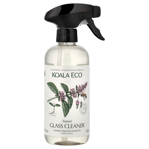 Koala Eco, натуральное средство для мытья стекол, эфирное масло австралийской перечной мяты, 500 мл (16,9 жидк. унции)