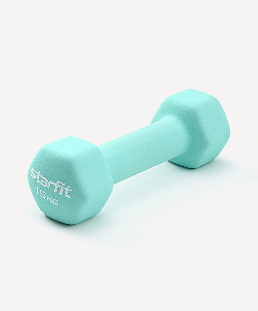 Гантель неопреновая STARFIT DB-201 1,5 кг, мятный
