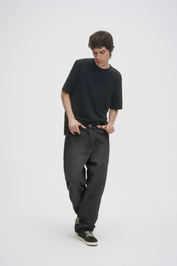 Джинсы широкие мужские серые Men Jeans Wide Grey