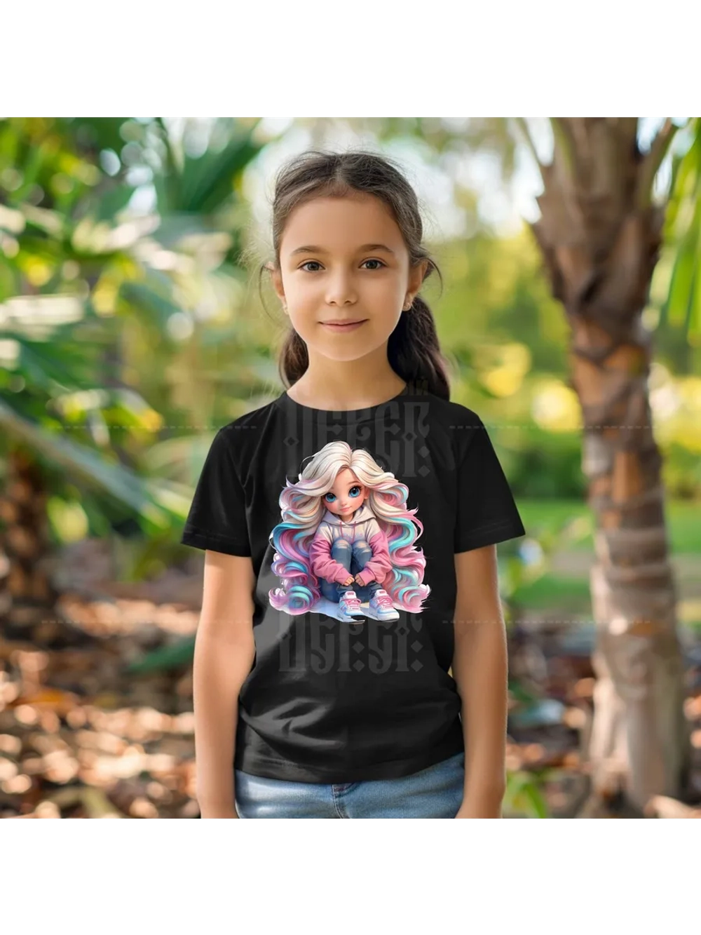 Термонаклейка на одежду, термопринт Кудряшка