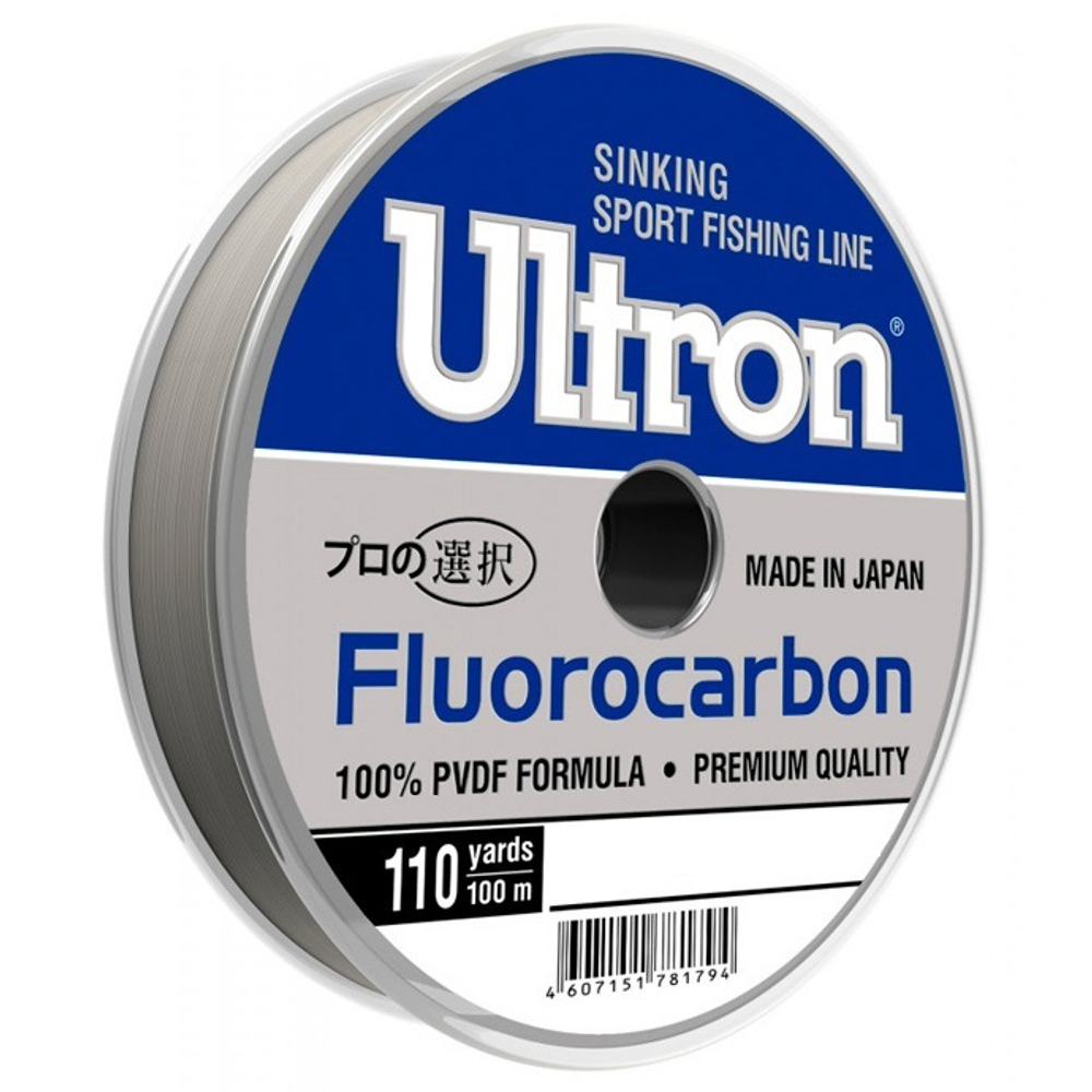 Леска ULTRON Fluorocarbon 0,20 мм., 3,4 кг, 100 м, прозрачная