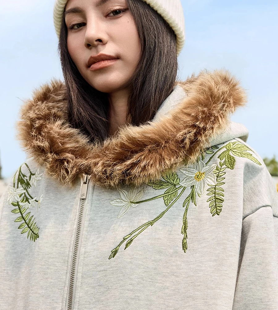 Худи HARSHandCRUEL "Flowers" Fur Hoodie