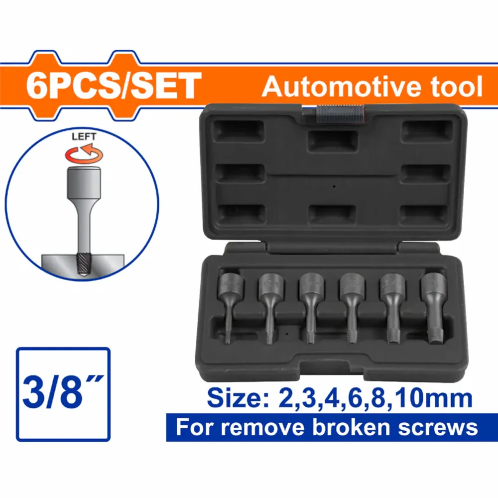 Набор экстракторов для болтов WADFOW WART1D06 3/8" 6 шт.