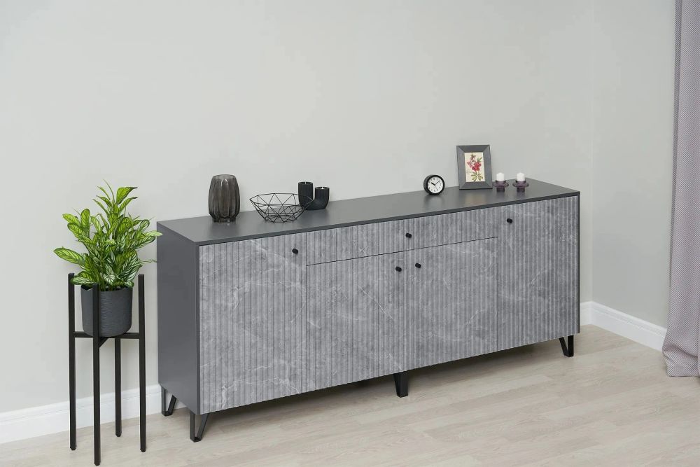 Комод "Оливия" (графит/мрамор глянец), МФ Миф, г. Пенза