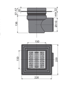 Душевой трап Alcadrain с решеткой хром (APV12)