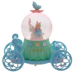 GAEM Фигурка декор "Девочка с оленем" в стекл шаре (муз, подсвет, вьюга, 2xAAA н/п), D8, L17 W9 H17 см