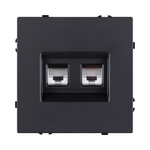 Розетка двойная Ethernet RJ45 Cat.6, черный матовый Kollinger Eclipse EC-018BK