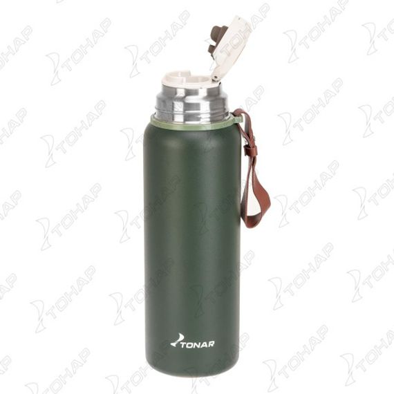Термос (T-KD-7030-0.9) 900ML хаки (пробка-ситечко, крышка-кружка, ремешок) TONAR