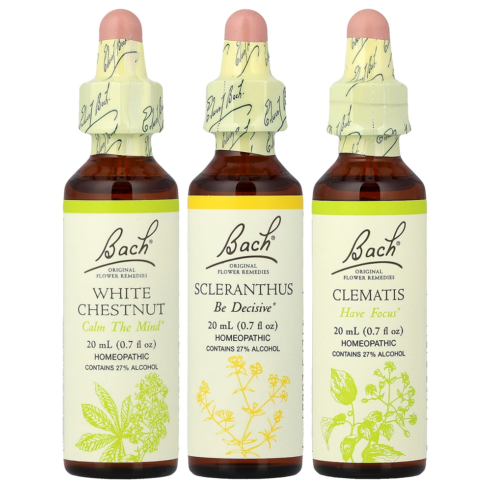 Bach, Clarity of Mind Focus Kit, 3 пипетки по 20 мл (0,7 жидк. унц.)