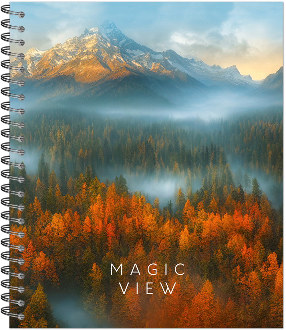 Тетрадь общая 96 листов на металлическом гребне "Красивые пейзажи"