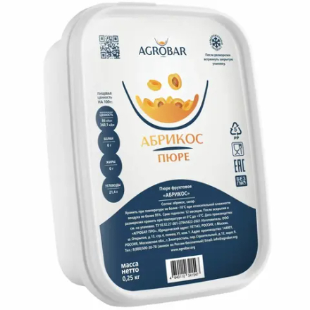 Пюре замороженное Абрикос АГРОБАР (250 гр.)