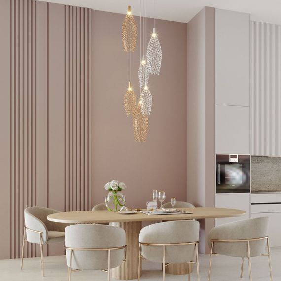 Подвесной светодиодный светильник Eurosvet Ruche 90352/6 золото/хром