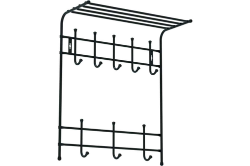 ВЕШАЛКА НАСТЕННАЯ С ПОЛКОЙ NIKA 8 КРЮЧКОВ/МЕТАЛЛ ВПТ8