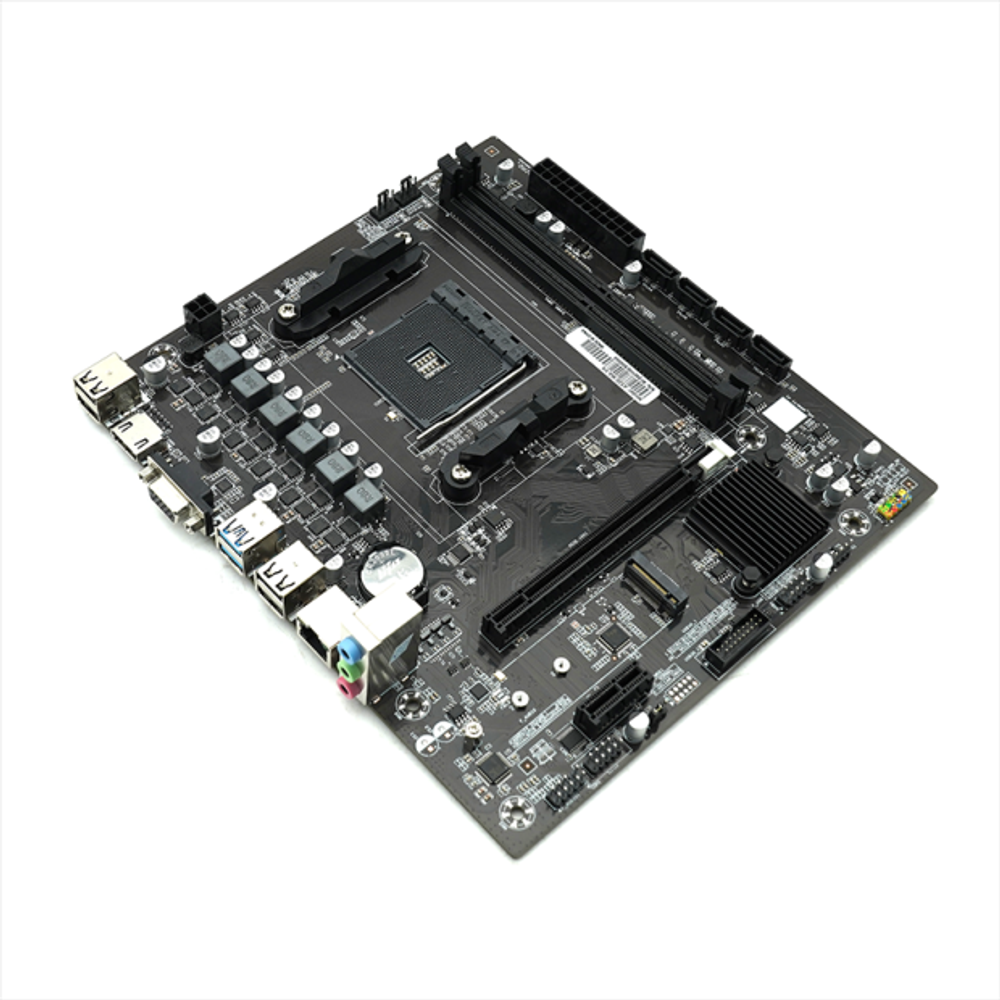 Материнская плата AFOX A320-MA-V4, SocketAM4, mATX, Retail, 2xDDR4, PCIe3.0, 1xM.2, GLAN, 6xUSB2, 4xUSB3, VGA, HDMI