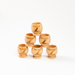 Набор деревянных рюмок (стопок, шотов) из древесины сибирского кедра, набор 6 штук. RN11