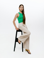 Wide straight linen trousers