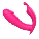 Розовый вибромассажёр с пультом дистанционного управления (Цвет: розовый)