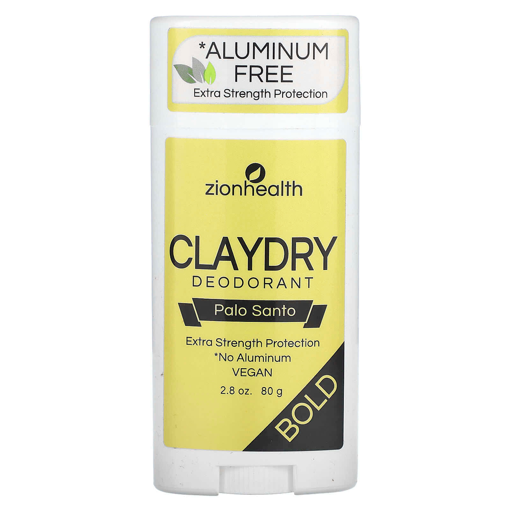 Zion Health, Bold, Claydry, дезодорант, пало санто, 80 г (2,8 унции)