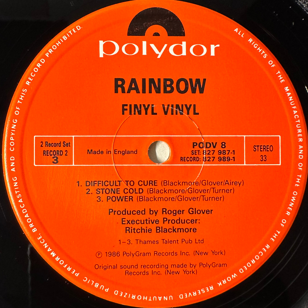 Rainbow ‎– Finyl Vinyl 2LP (Япония 1986г.)