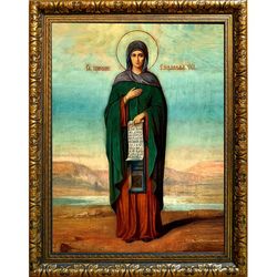 Елизавета Чудотворица, игумения Константинопольская. Икона на холсте.