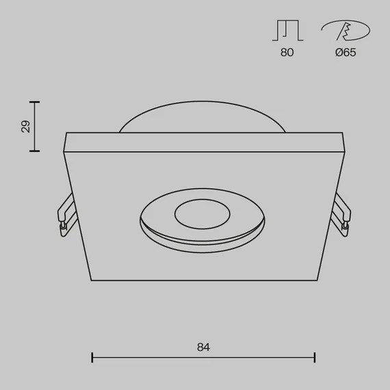 Встраиваемый светильник Абсолют / Stark 1*GU10 10 Вт IP 65 Technical dl083-01-gu10-sq-b